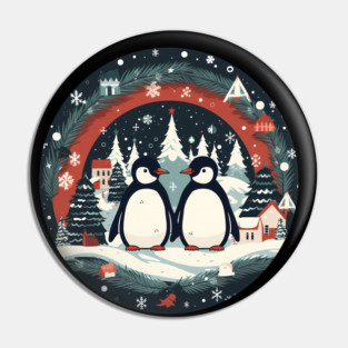 Penguin in Ornmament, Love Penguins Pin