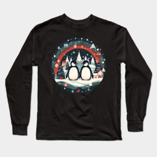 Penguin in Ornmament, Love Penguins Long Sleeve T-Shirt