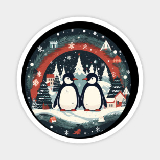Penguin in Ornmament, Love Penguins Magnet