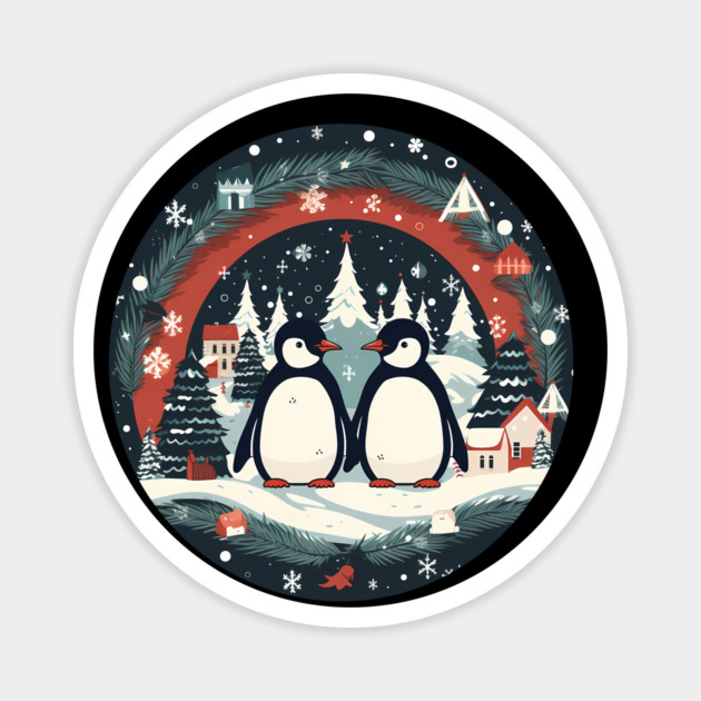Penguin in Ornmament, Love Penguins Magnet by logiamerch