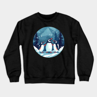 Penguin in Ornmament, Love Penguins Crewneck Sweatshirt