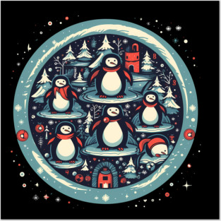 Penguin in Ornmament, Love Penguins Posters and Art