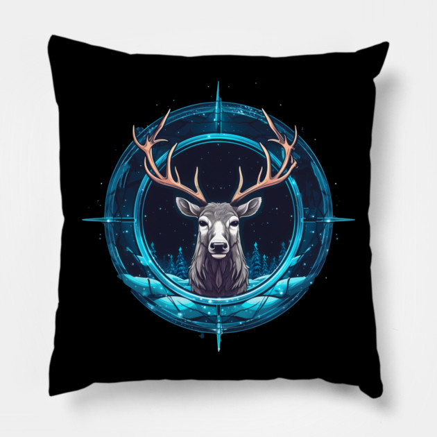 Deer in Ornament, Love Deers Pillow by logiamerch