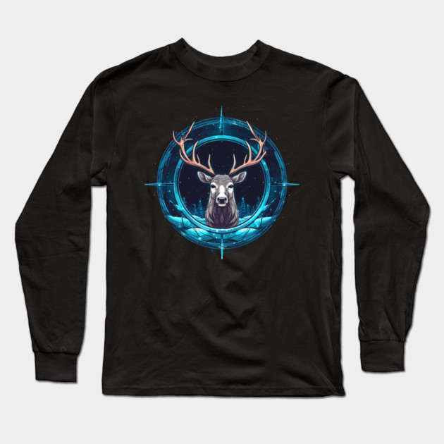 Deer in Ornament, Love Deers Long Sleeve T-Shirt by logiamerch