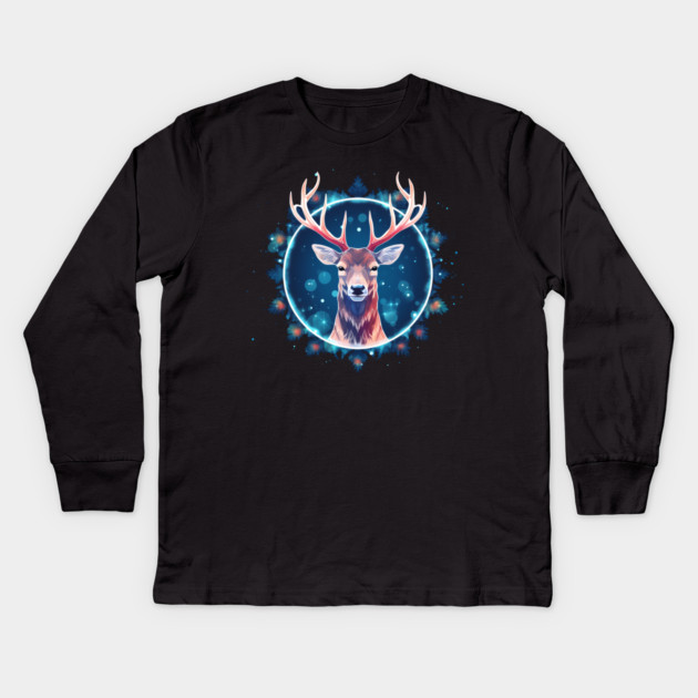Deer in Ornament, Love Deers Kids Long Sleeve T-Shirt by logiamerch