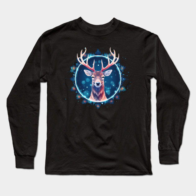 Deer in Ornament, Love Deers Long Sleeve T-Shirt by logiamerch