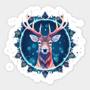 Deer in Ornament, Love Deers Sticker