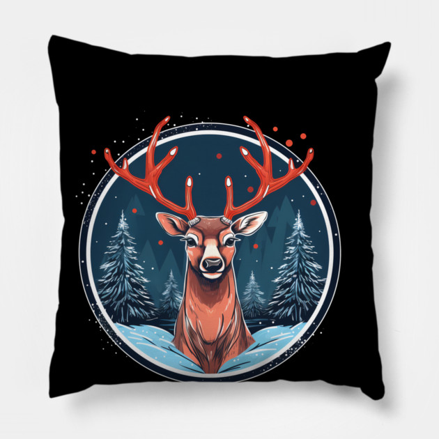 Deer in Ornament, Love Deers Pillow by logiamerch