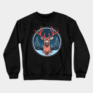 Deer in Ornament, Love Deers Crewneck Sweatshirt