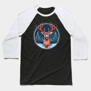 Deer in Ornament, Love Deers Baseball T-Shirt