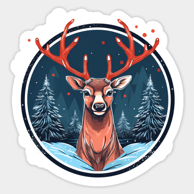 Deer in Ornament, Love Deers Sticker by logiamerch