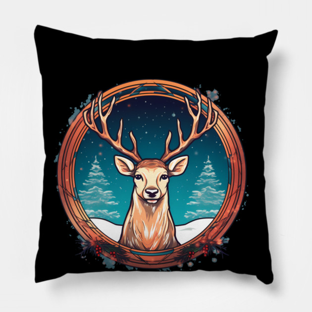 Deer in Ornament, Love Deers Pillow by logiamerch
