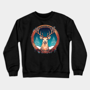 Deer in Ornament, Love Deers Crewneck Sweatshirt