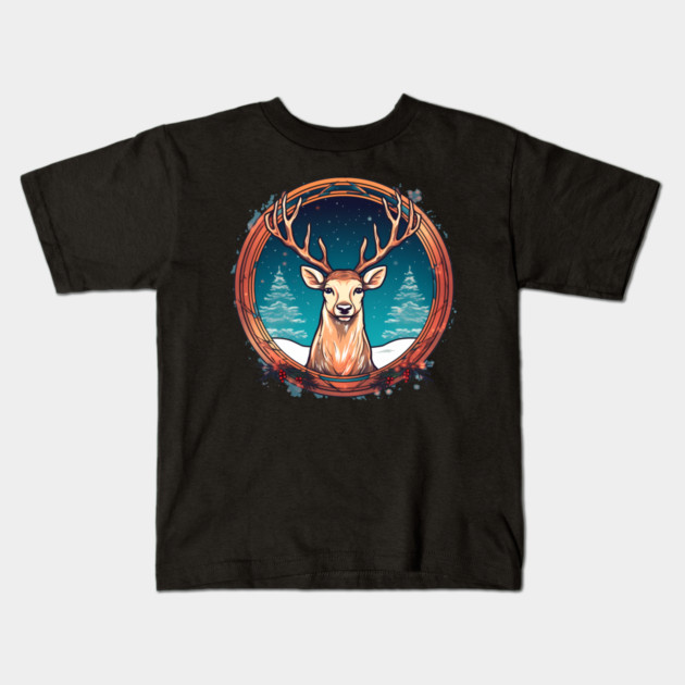 Deer in Ornament, Love Deers Kids T-Shirt by logiamerch