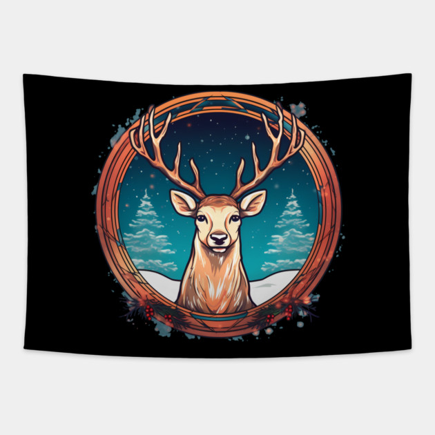 Deer in Ornament, Love Deers Tapestry by logiamerch