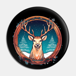 Deer in Ornament, Love Deers Pin