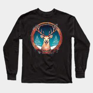 Deer in Ornament, Love Deers Long Sleeve T-Shirt