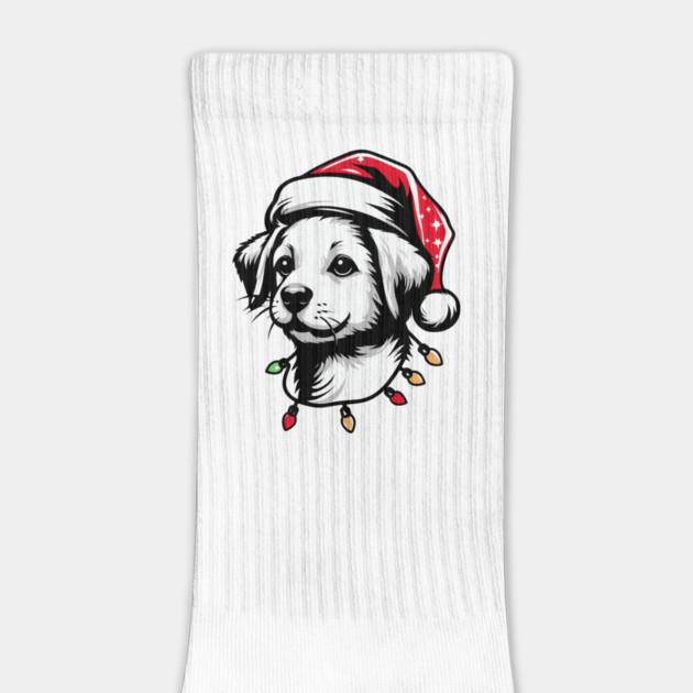 Adorable Dog Christmas Lights Santa Hat by Frank Ring
