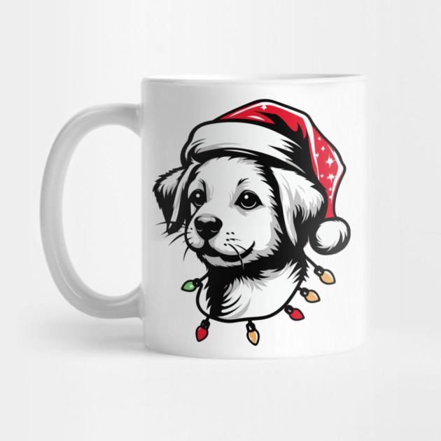 Adorable Dog Christmas Lights Santa Hat by Frank Ring