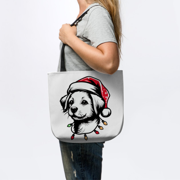 Adorable Dog Christmas Lights Santa Hat by Frank Ring