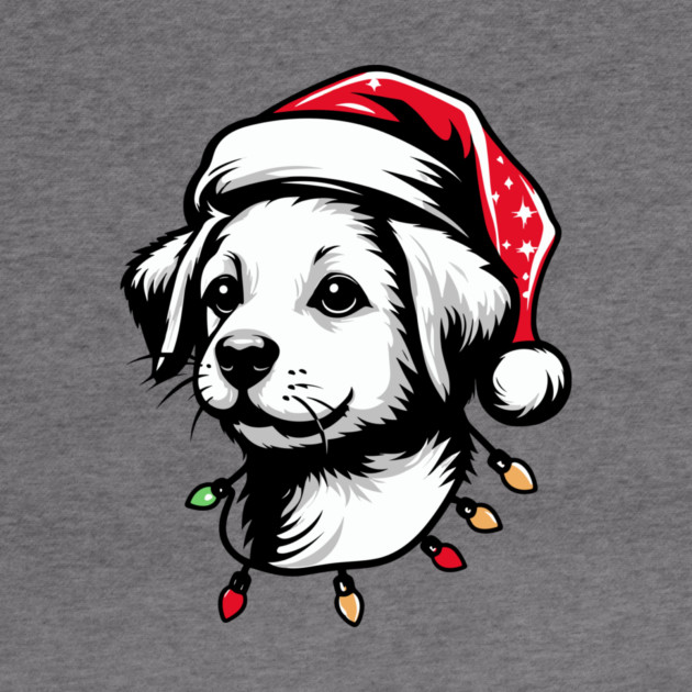 Adorable Dog Christmas Lights Santa Hat by Frank Ring