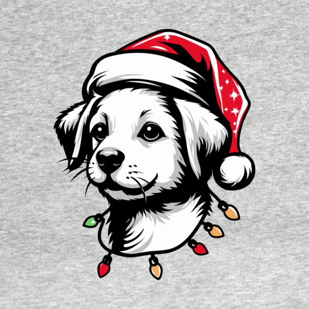 Adorable Dog Christmas Lights Santa Hat by Frank Ring