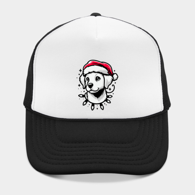 Adorable Dog Christmas Lights Santa Hat by Frank Ring