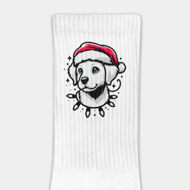 Adorable Dog Christmas Lights Santa Hat by Frank Ring