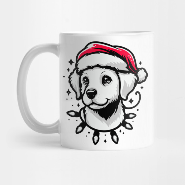 Adorable Dog Christmas Lights Santa Hat by Frank Ring
