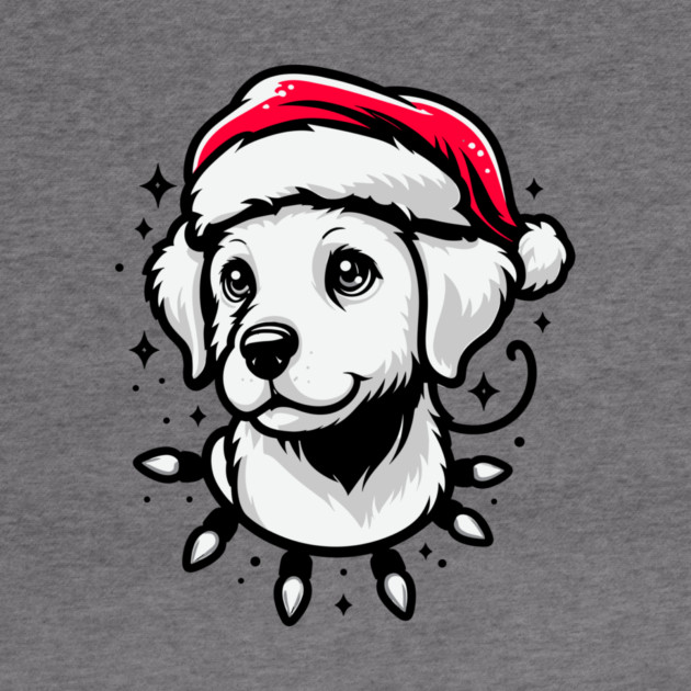 Adorable Dog Christmas Lights Santa Hat by Frank Ring