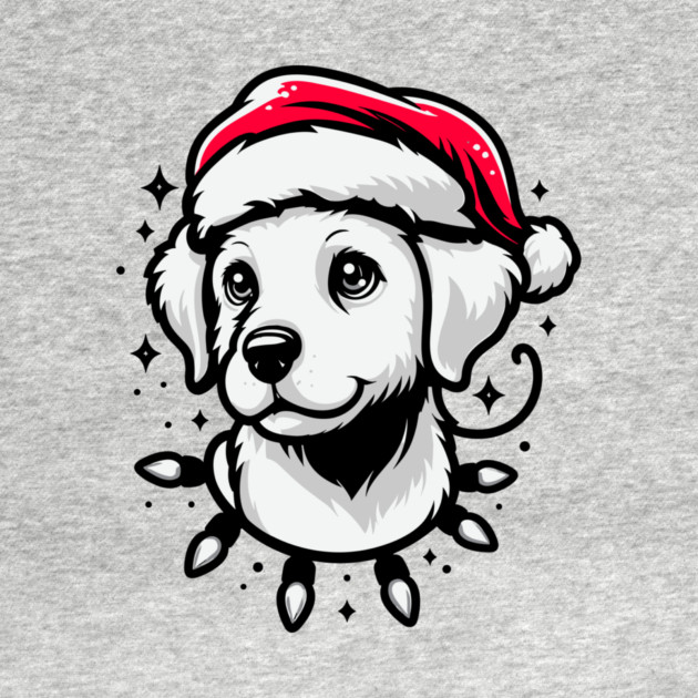 Adorable Dog Christmas Lights Santa Hat by Frank Ring