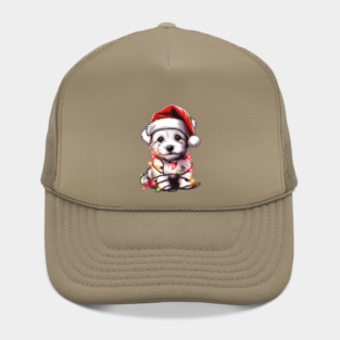 Adorable Dog Christmas Lights Santa Hat Hat