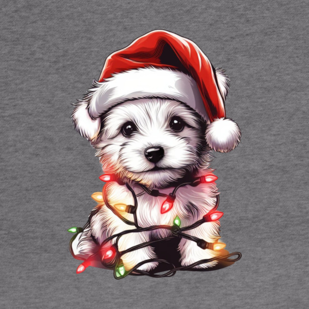 Adorable Dog Christmas Lights Santa Hat by Frank Ring