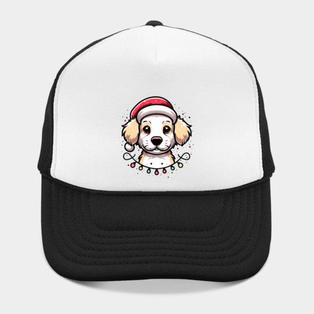 Adorable Dog Christmas Lights Santa Hat by Frank Ring