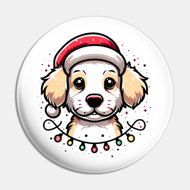 Adorable Dog Christmas Lights Santa Hat Pin by Frank Ring