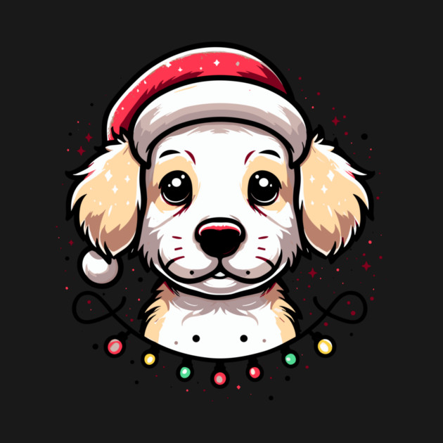 Adorable Dog Christmas Lights Santa Hat by Frank Ring