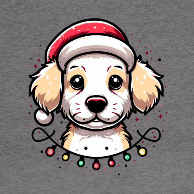 Adorable Dog Christmas Lights Santa Hat by Frank Ring