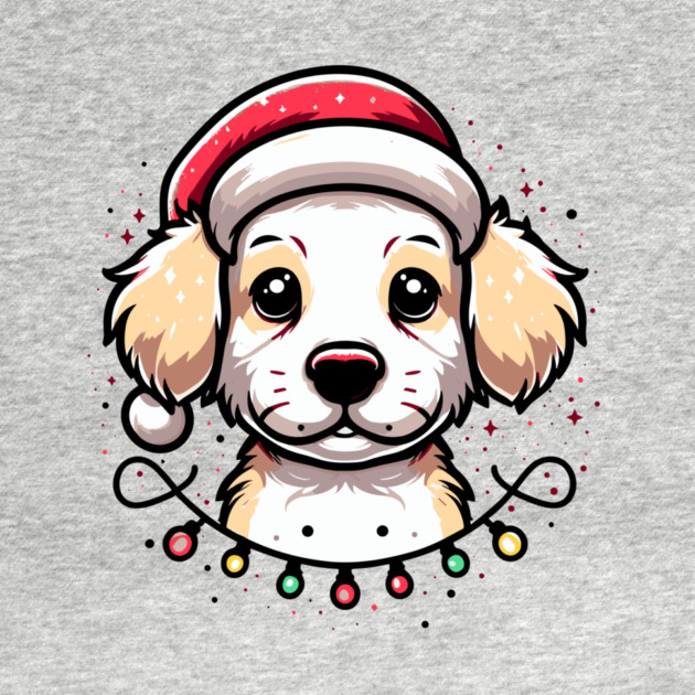 Adorable Dog Christmas Lights Santa Hat by Frank Ring