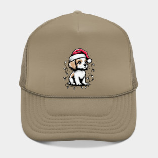 Adorable Dog Christmas Lights Santa Hat Hat