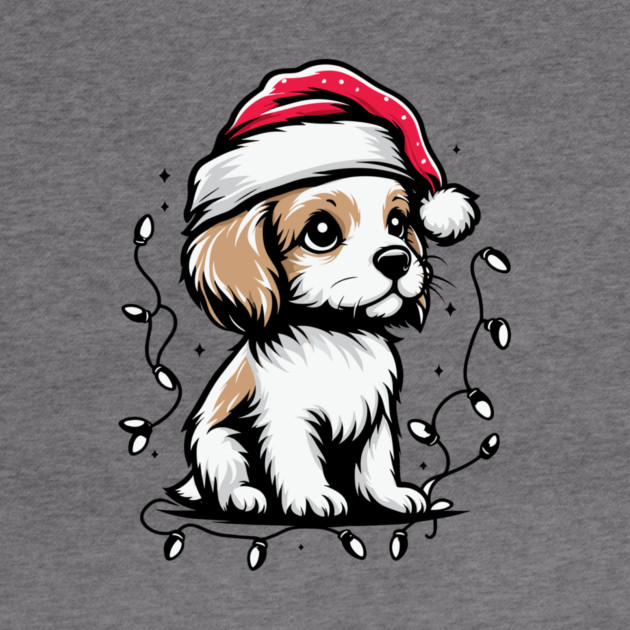 Adorable Dog Christmas Lights Santa Hat by Frank Ring