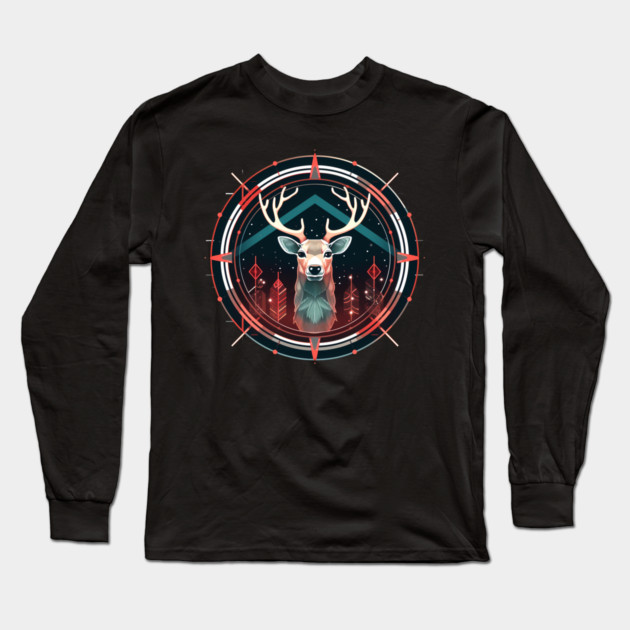 Deer in Ornament, Love Deers Long Sleeve T-Shirt by logiamerch