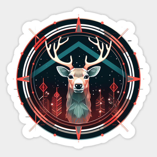 Deer in Ornament, Love Deers Sticker by logiamerch