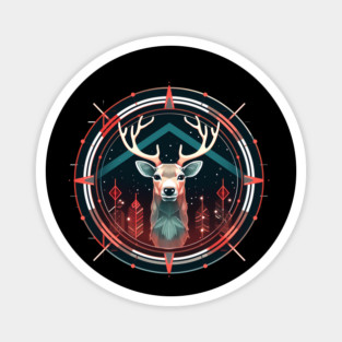 Deer in Ornament, Love Deers Magnet
