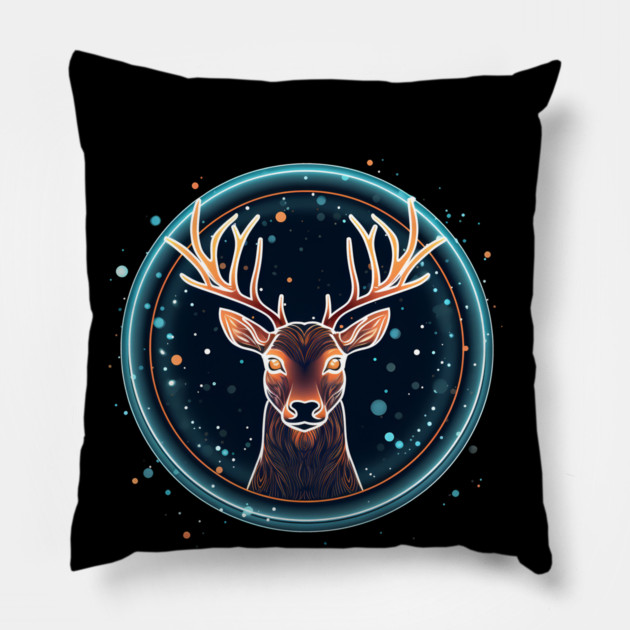 Deer in Ornament, Love Deers Pillow by logiamerch