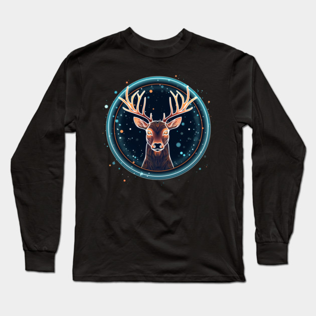Deer in Ornament, Love Deers Long Sleeve T-Shirt by logiamerch