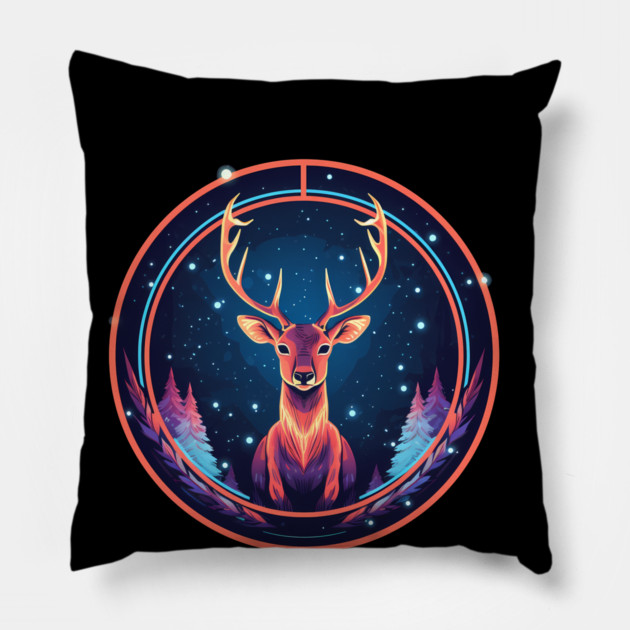 Deer in Ornament, Love Deers Pillow by logiamerch