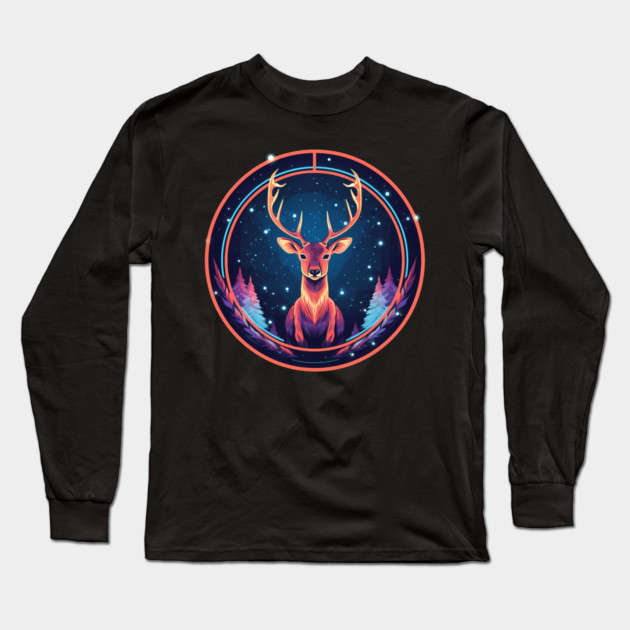 Deer in Ornament, Love Deers Long Sleeve T-Shirt by logiamerch