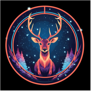 Deer in Ornament, Love Deers Posters and Art