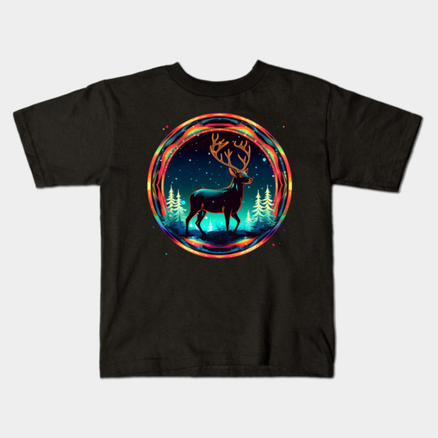 Deer in Xmas Glowing Ornament, Love Deers Kids T-Shirt by logiamerch