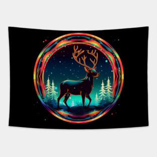 Deer in Xmas Glowing Ornament, Love Deers Tapestry